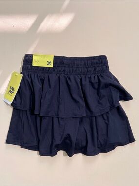 All In Motion Girls Ruffle Skort Black Size S (6/7) High Rise gym Athletic NWT